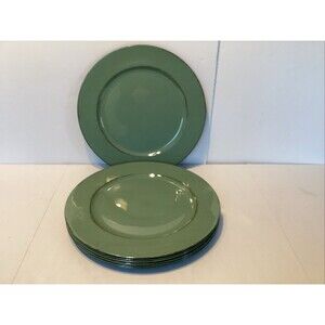 charger plates acrylic distressed finish sage set of 8